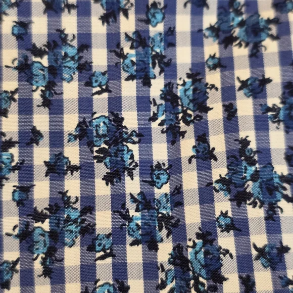 Neiman Marcus 100% Cotton Floral Gingham Check Long Sleeve Button Up Shirt. XL - Picture 3 of 10